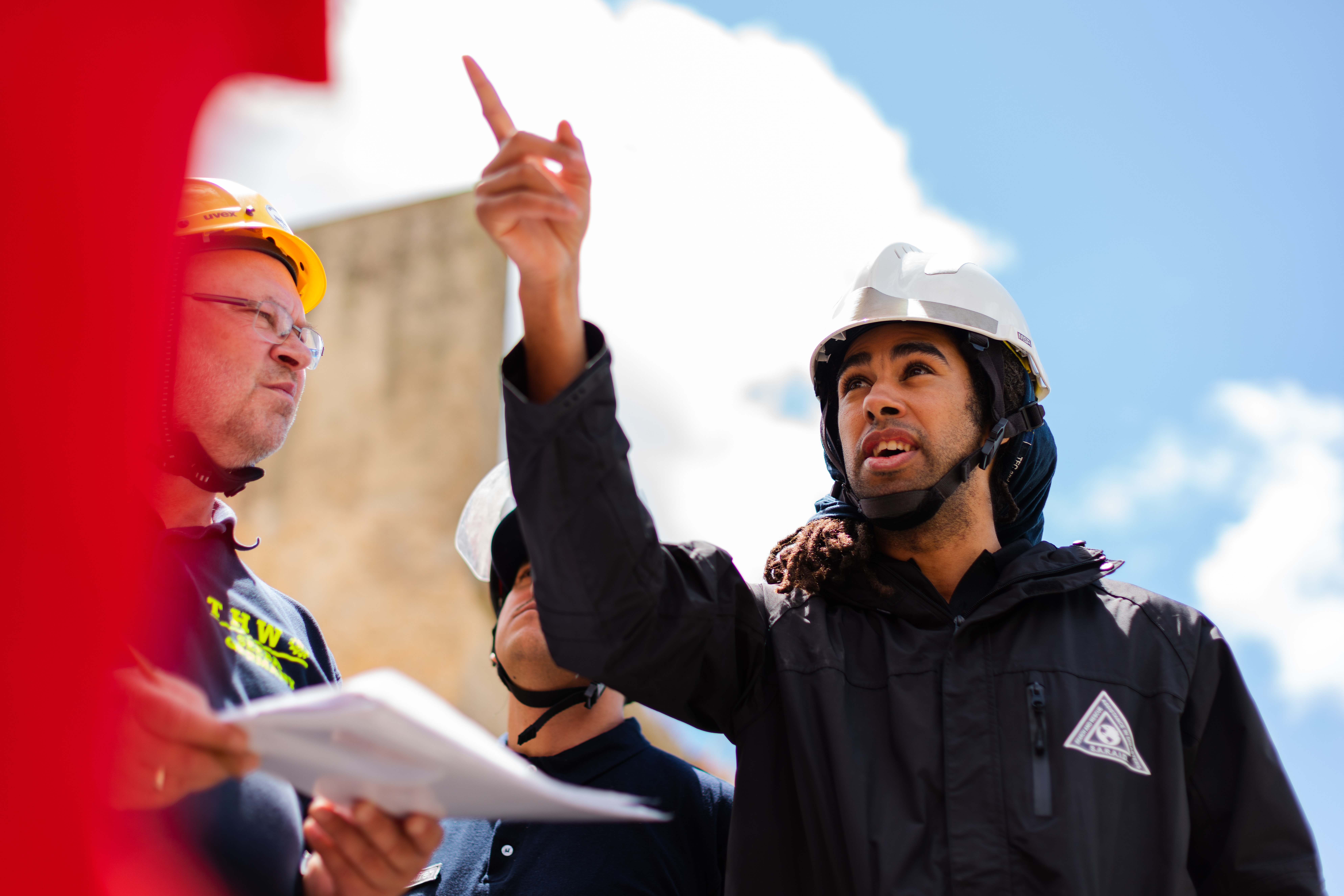 A structural engineer leading a team