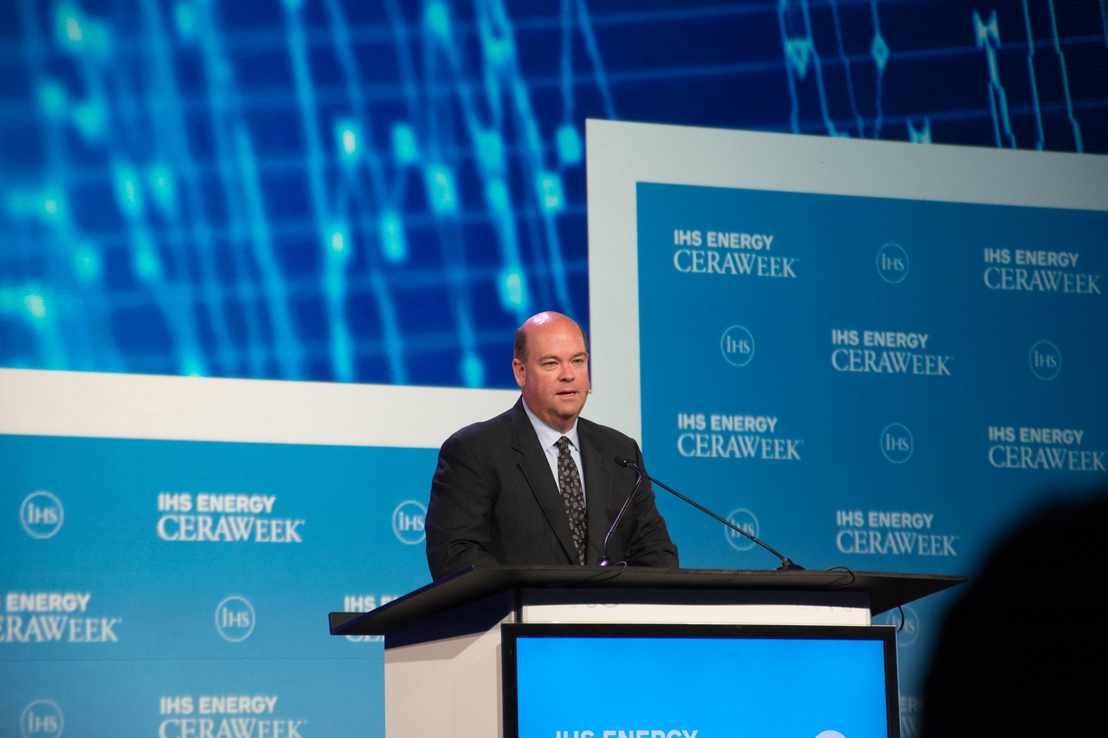 ConocoPhillips CEO Ryan Lance speaking at the CERAWeek conference in 2014.