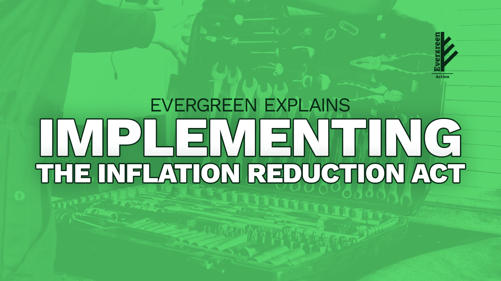 A person opening their toolbox, overlaid with green and text that reads 