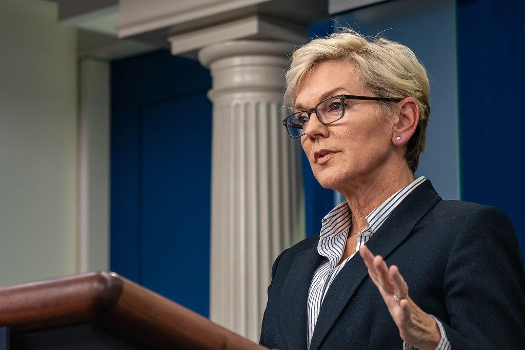 Secretary Jennifer Granholm speaking at the White House.
