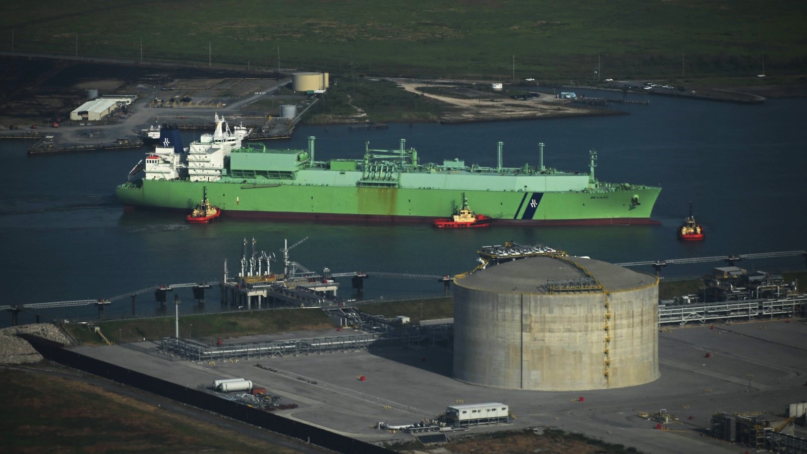 LNG ship leaving the terminal.