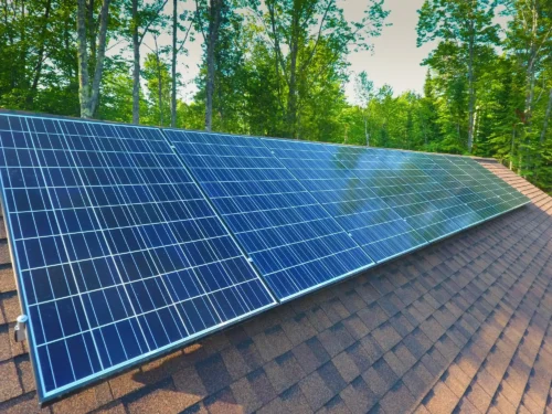 Solar panels on the roof of a house in Michigan